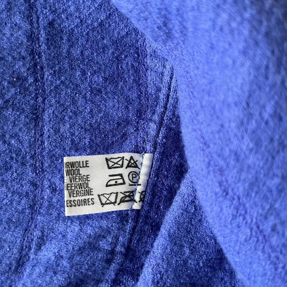 Vintage 90s Louis Feraud Paris 100% Virgin Wool Lapis Lavendar Jacket - Picture 6 of 10